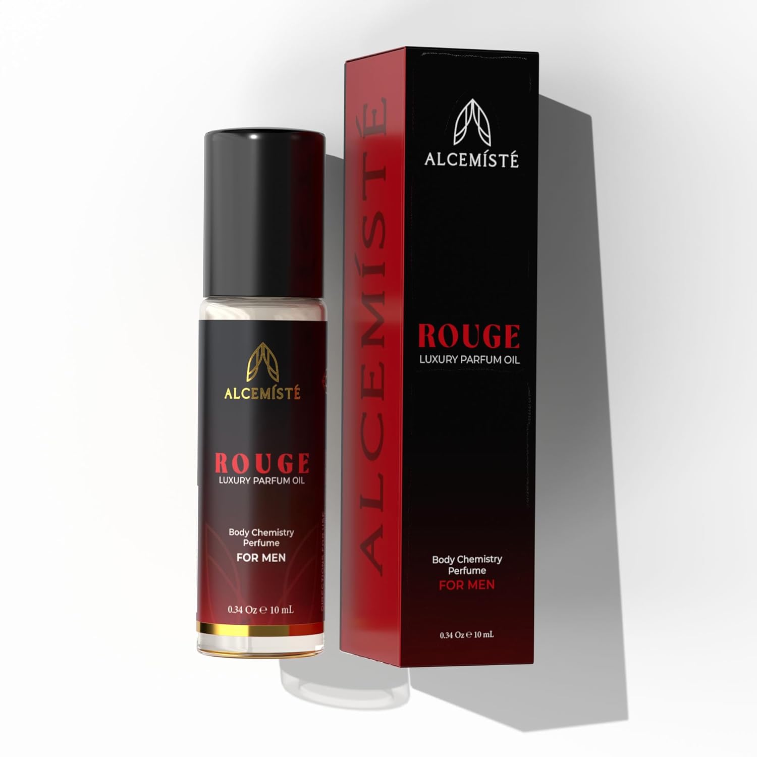 Rouge Pheromones Cologne for Men – Concentrated Pheromones Perfume For Men - Body Chemistry Fragrance For Him - Bold, Raw, Refined Scent - Travel Size, Rollerball Formula - 0.34 oz (10 mL)
