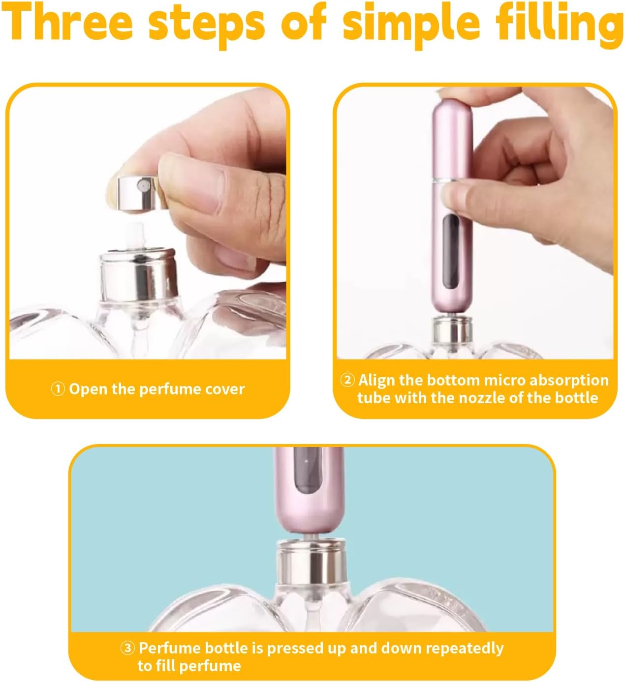 Perfume travel refillable,6Pcs 5ml Mini perfume bottle,Portable perfume bottles refillable for Women Men Small Mister Spray Bottle, for Travel and Outgoing - Image 5