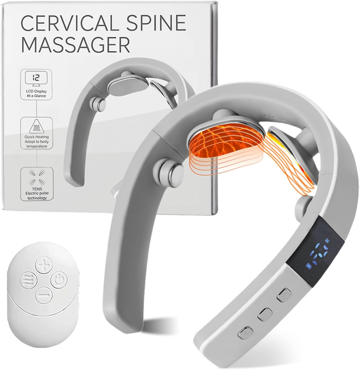 HAPIPET Neck Massager with Heat, Multiple Mode Adjustment, Portable and Suitable for Travel and Home