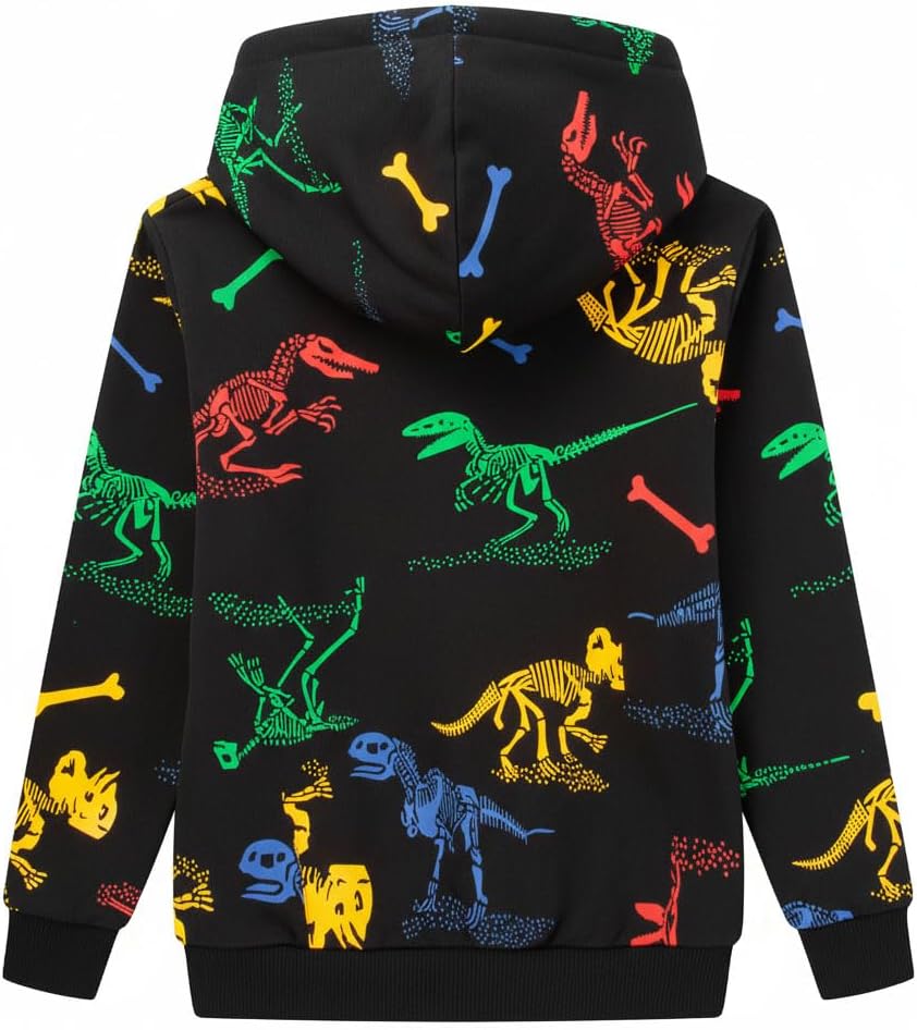 TLAENSON Kids Dinosaur Hoodies for Boys Girls Pullover Hooded Toddler Sweatshirt - Image 3