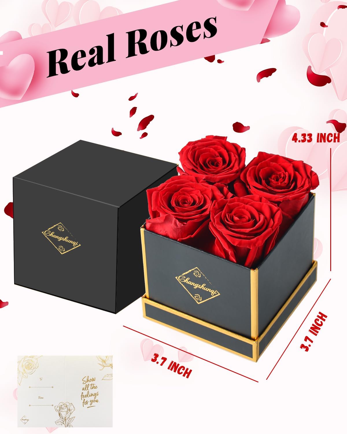 Changshunqi Forever Flowers, Preserved Roses in a Box, Eternal Rose Flowers for Delivery, Forever Preserved Roses Gifts for Her Women Wife Christmas Birthday Mothers Flower for Mom Womens Girlfriend - Image 7