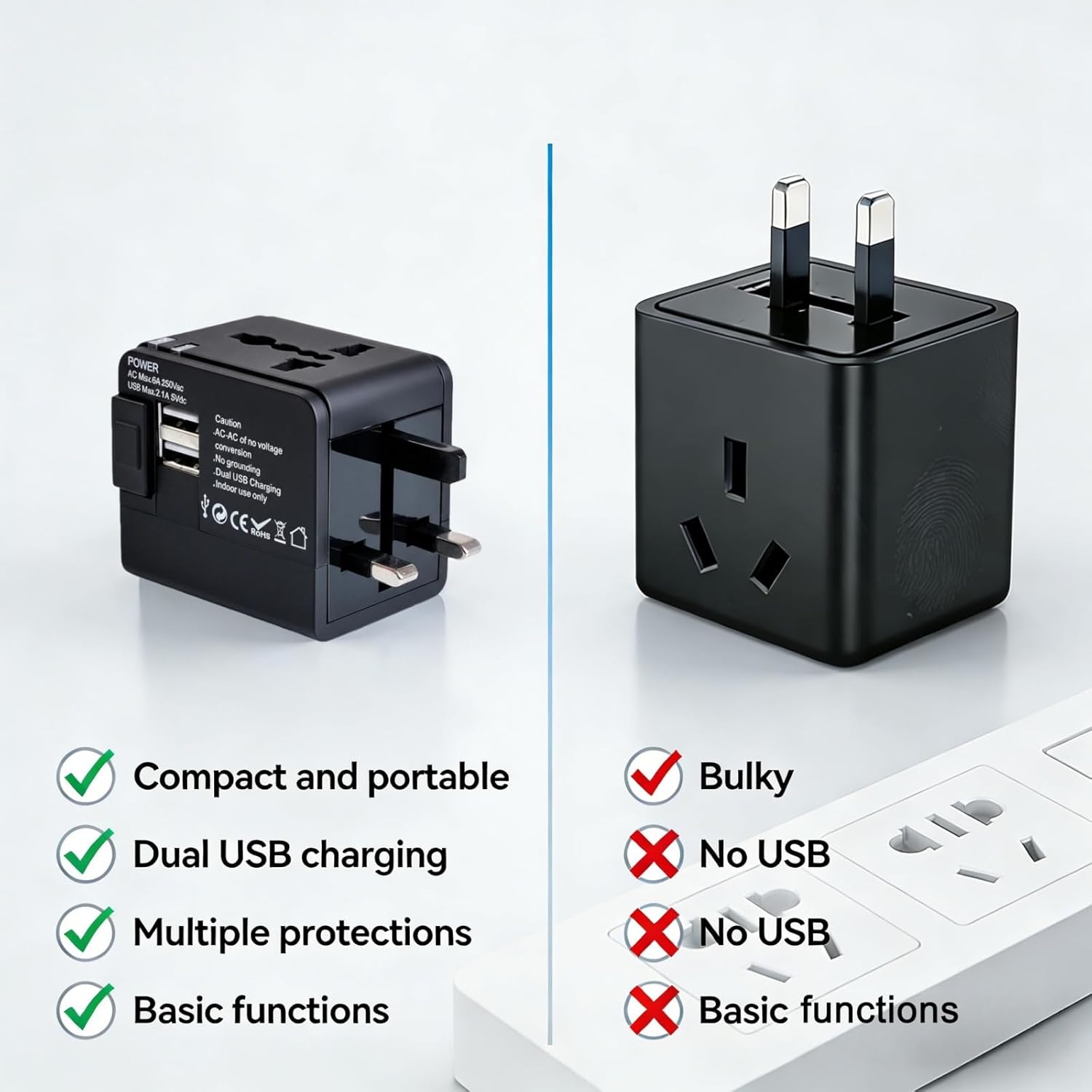 Universal Travel Adapter, 2026 Ultra-Slim 25W PD Fast Charger, 4-Port (1 AC/1 USB-A/2 USB-C) International Power Adapter, Worldwide Plug Adapter for EU/UK/AU/Asia, Travel Essentials for 200+ Countries - Image 3