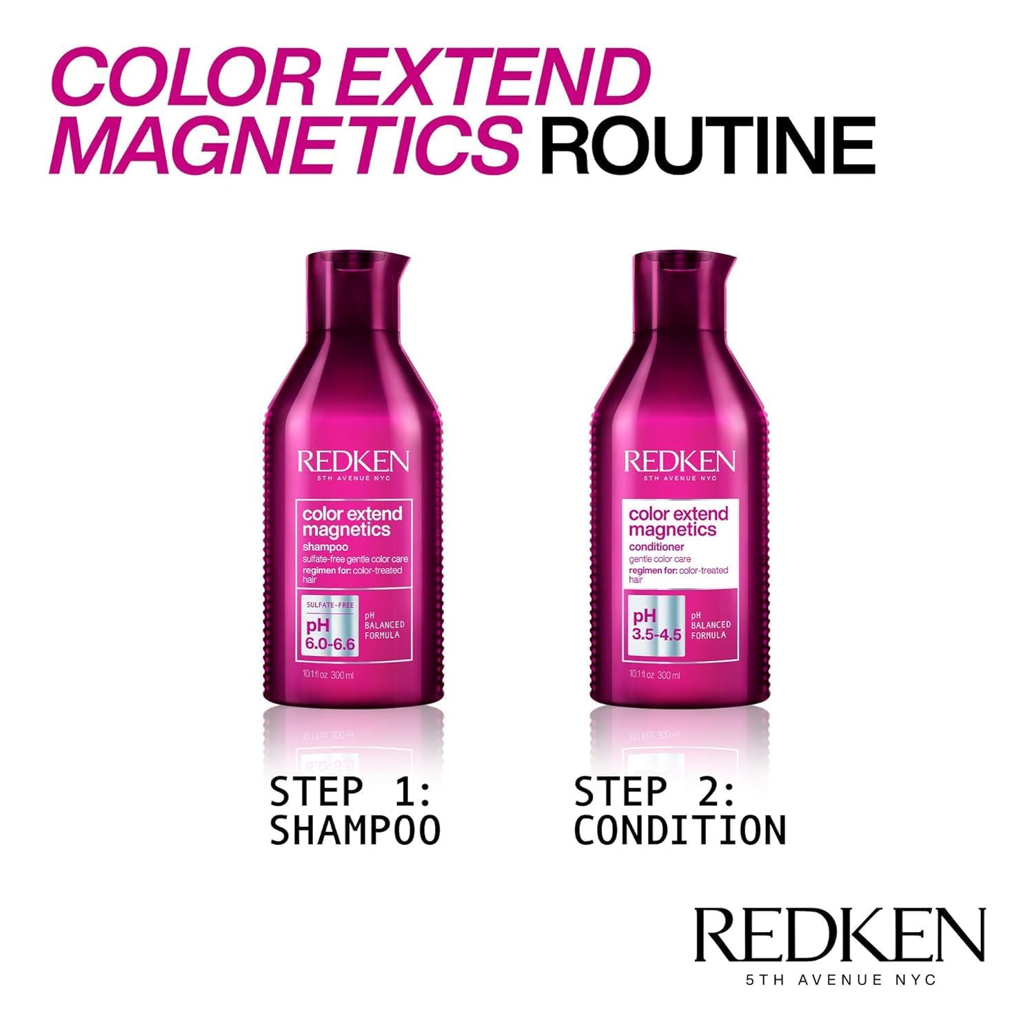Redken Color Extend Magnetics Shampoo For Color-Treated Hair - Gently Cleanses & Protects Color, With Amino Acid, Sulfate-Free Shampoo - Image 4