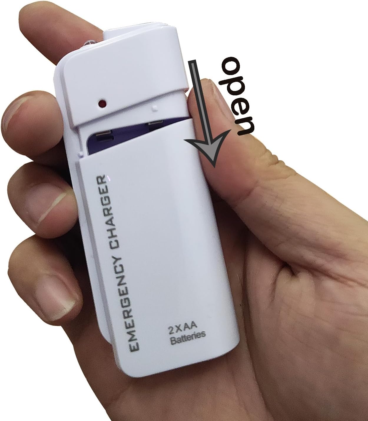 Battery Operated Phone Charger Emergency|USB Battery Powered Small Power Bank Portable 2 AA Batteries Powered Outlet. (White) - Image 3