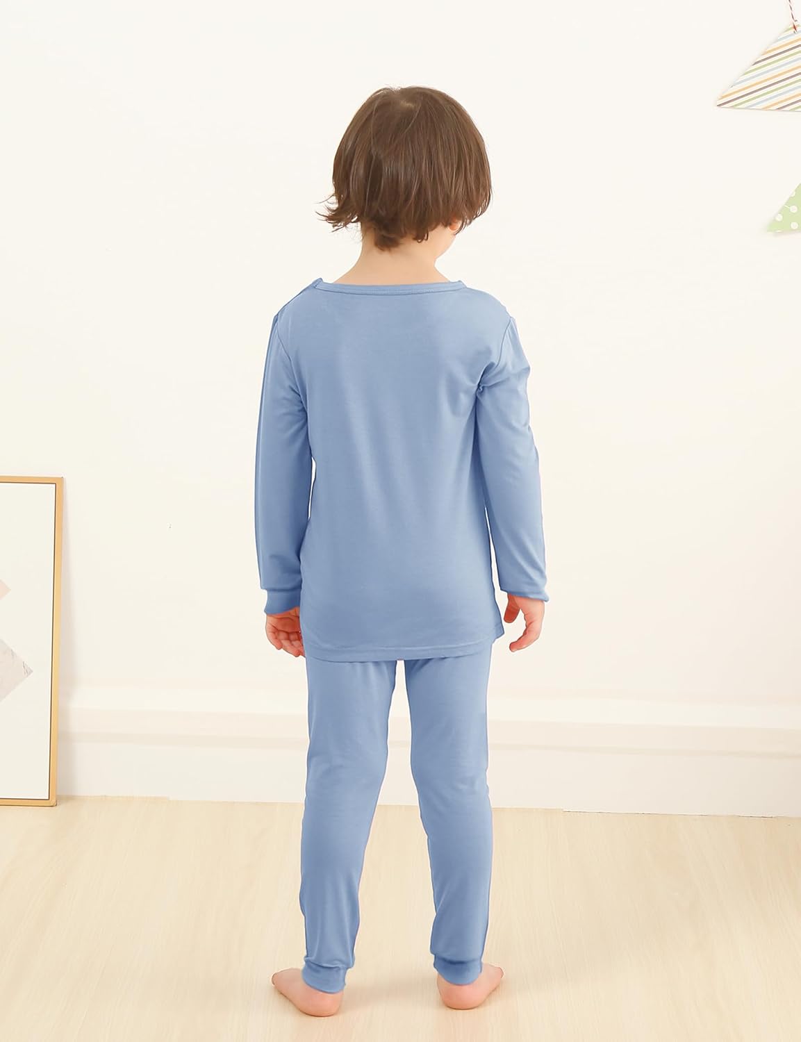 Jimonda Baby Boys Girls Pajama Sets Toddler Long Sleeve Sleepwear Sets Rayon from Bamboo Pajamas Sets 4pcs PJs 18M-8Y - Image 3