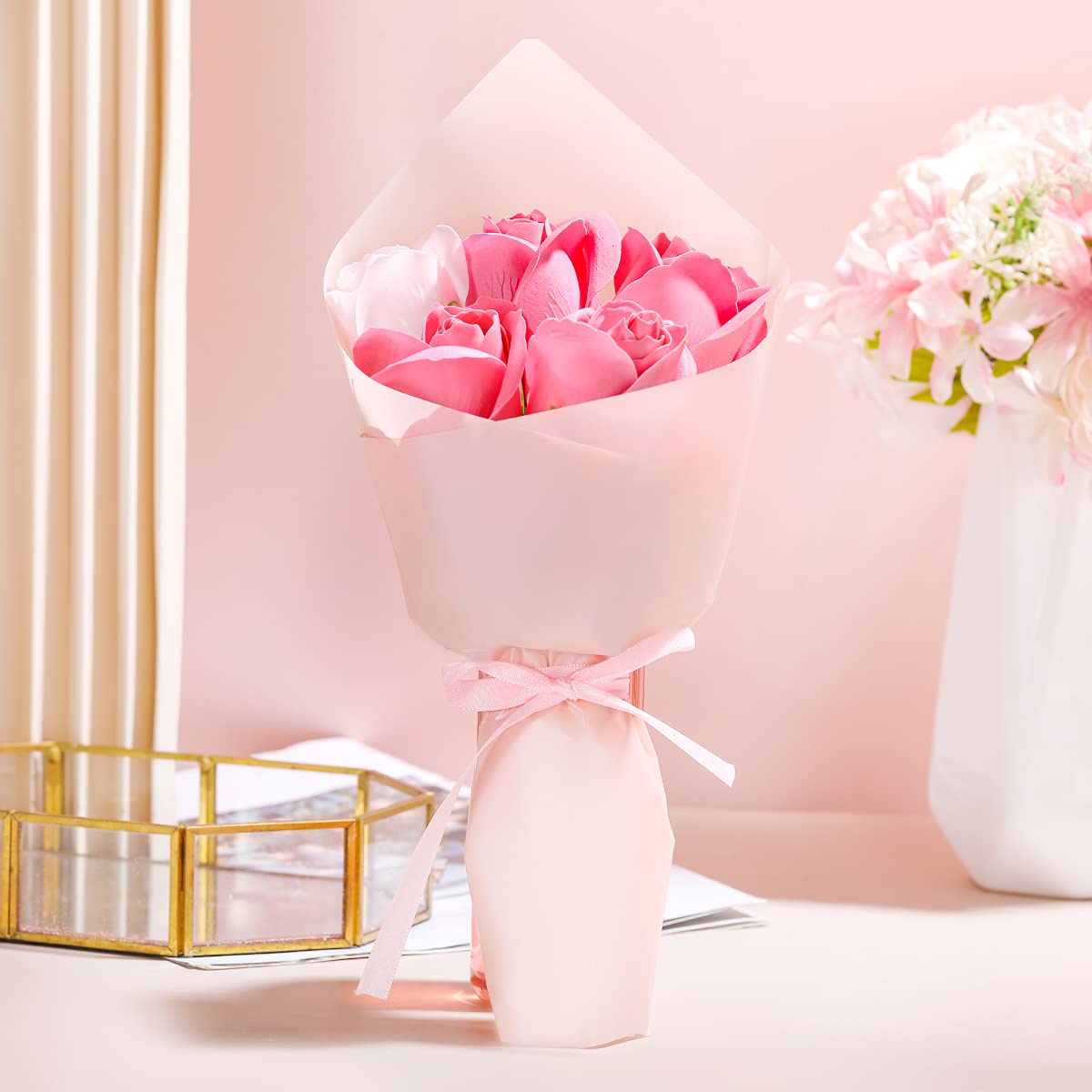 Mothers Day Gifts for Mom, Spa Birthday Gift Baskets for Women Her Wife Girlfriend, with Rose Scented Shower Gel, Body Scrub, Body Lotion, Hand Soap - Image 9