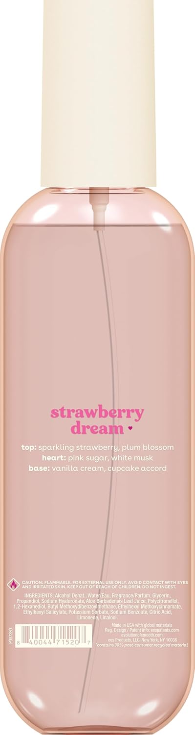 eos Cashmere Body Mist, Strawberry Dream, Body Spray for Women, Strawberry Perfume, Hair Mist, Moisturizing, Hyaluronic Acid, Glycerin, Vegan, Cruelty-free, 6 fl oz - Image 9