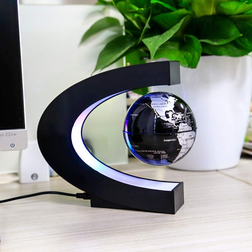 MOKOQI Magnetic Levitating Globe with LED Light, Cool Tech Gift for Men Father Boys and Girls , Birthday Gifts for Kids, Floating Globes World Desk Gadget Decor in Office Home/Display Frame Stand - Image 2