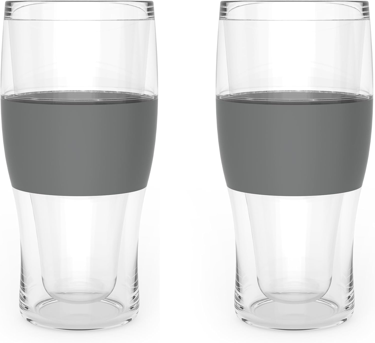 Host Freeze Beer Glasses, Freezable Beer Gifts for Men, Double Wall Insulated Pint Set, Tumbler for Cold Drinks, 16, Set of 2, Gray - Image 13