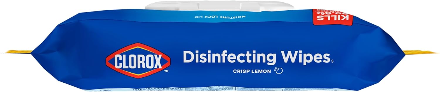 Clorox Disinfecting Cleaning Wipes Flex Pack, Bleach Free, Crisp Lemon, 75 Count (Pack May vary) - Image 11