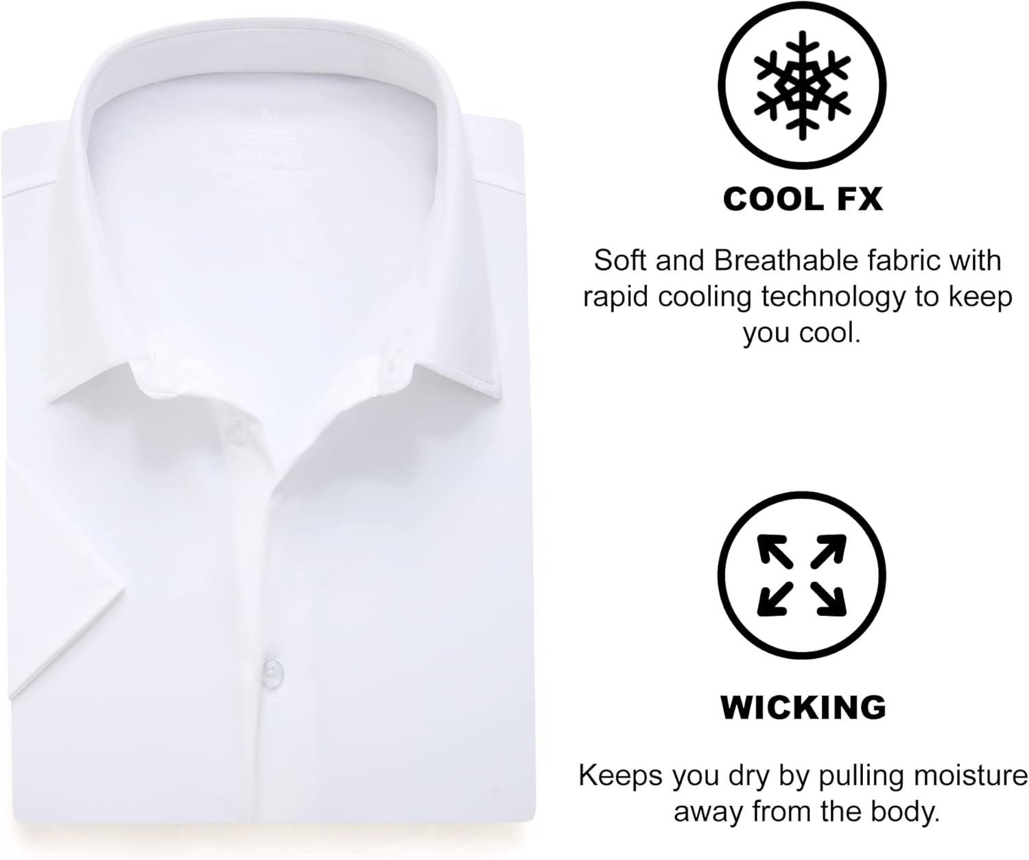 SAMERM Mens Dress Shirt Wrinkle Free Moisture Wicking 4-Way High Stretch Super Soft Casual Button Down Shirts - Image 4