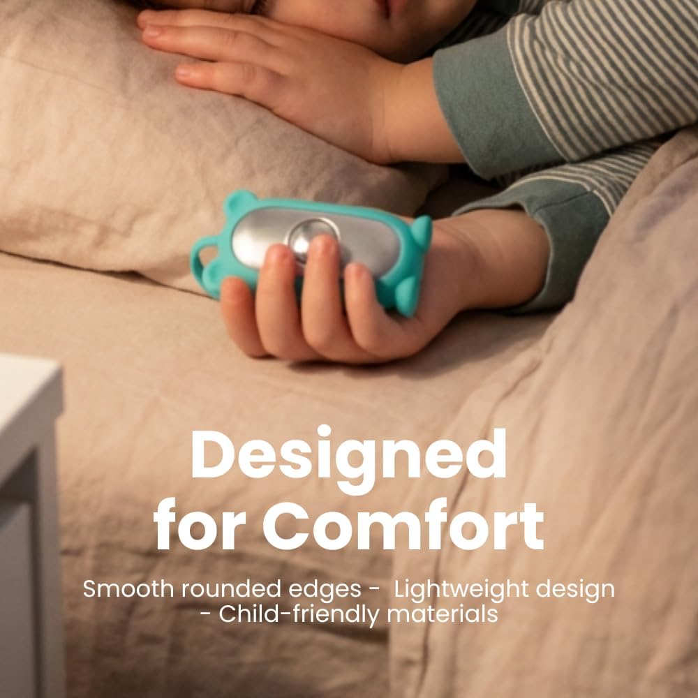 Glowco CalmCarry Mini Bear Kids Sleep Aid Device – Handheld Microcurrent Relaxation Tool, Supports Calm, Focus & Gentle Relief, USB Rechargeable, Portable Wellness Device for Children (Teal) - Image 5