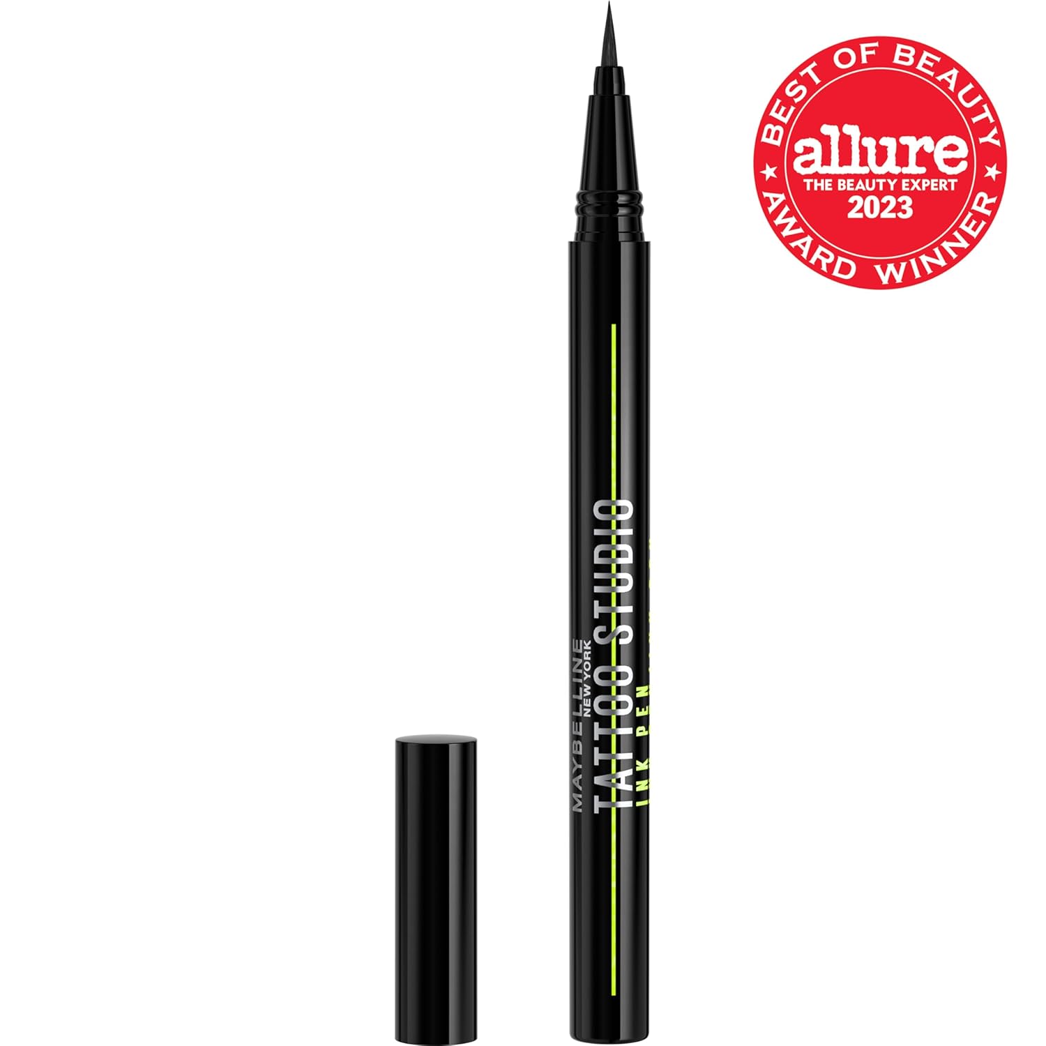 Maybelline Tattoo Studio Ink Pen Eyeliner, Waterproof & Smudge Resistant Liner, Up to 24 Hours Eye Makeup Wear, Jet Black, 1 Count - Image 2