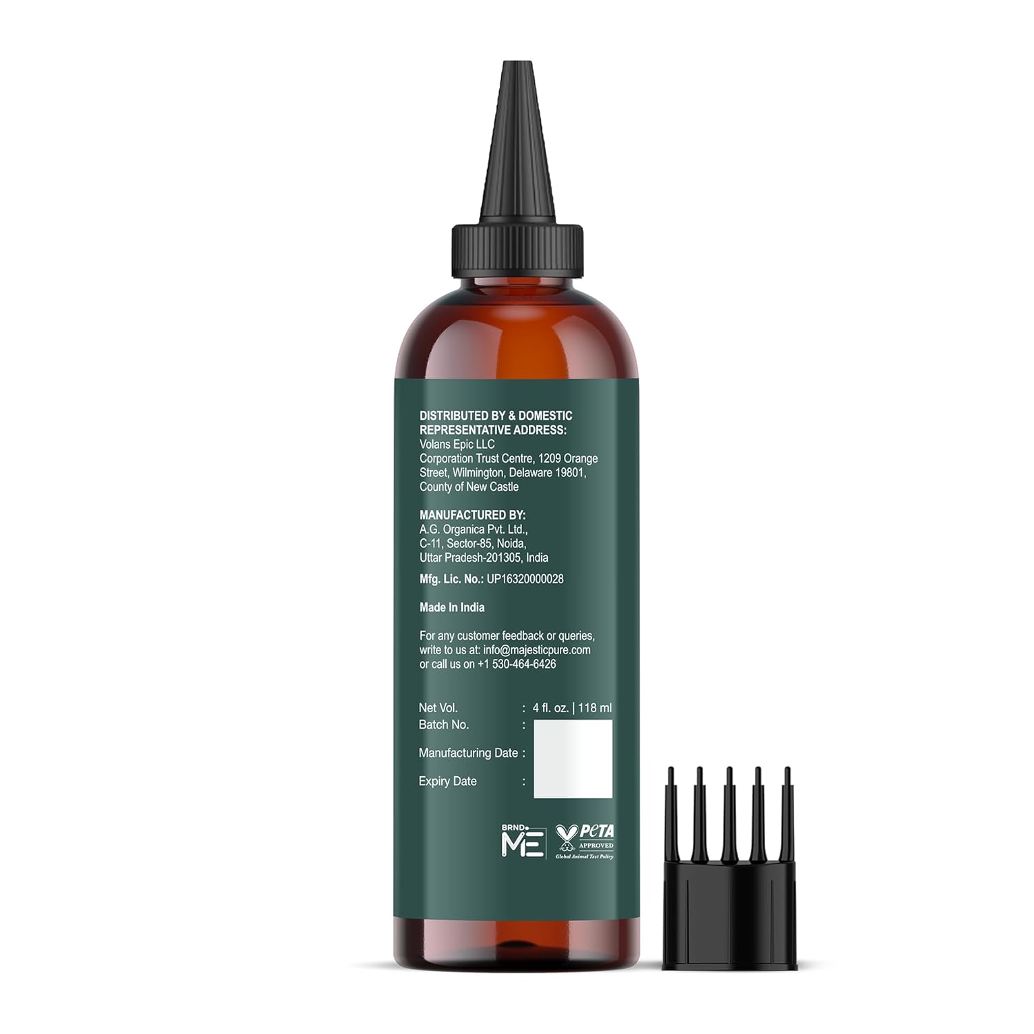 Majestic Pure 100% Pure Rosemary Oil for Hair Growth - Strengthening, Nourishing, Volumizing - Infused with Biotin Oil, Jojoba Oil & Castor Oil - Non GMO Verified - 4 Fl Oz - With Applicator - Image 9