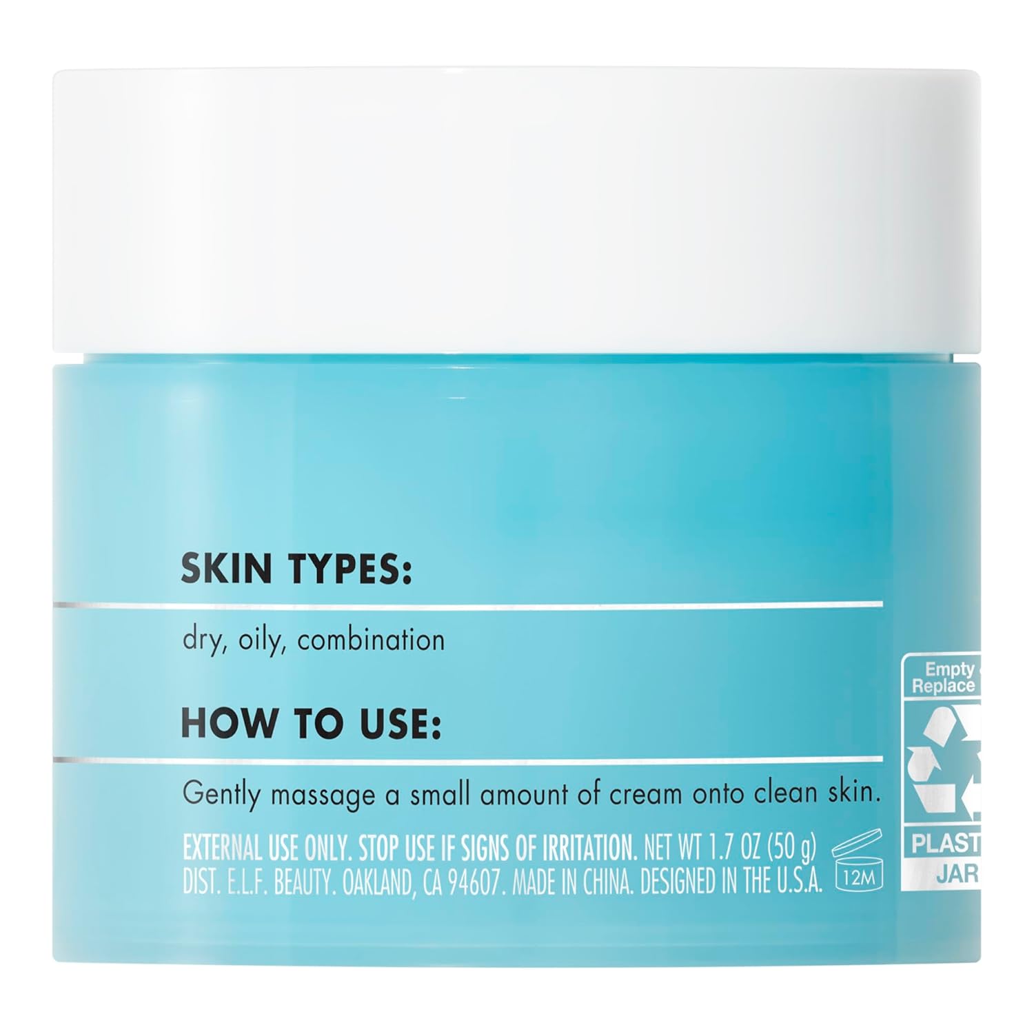 e.l.f. SKIN Holy Hydration! Face Cream, Moisturizer For Nourishing & Plumping Skin, Infused With Hyaluronic Acid, Vegan & Cruelty-Free, 1.7 Oz - Image 5