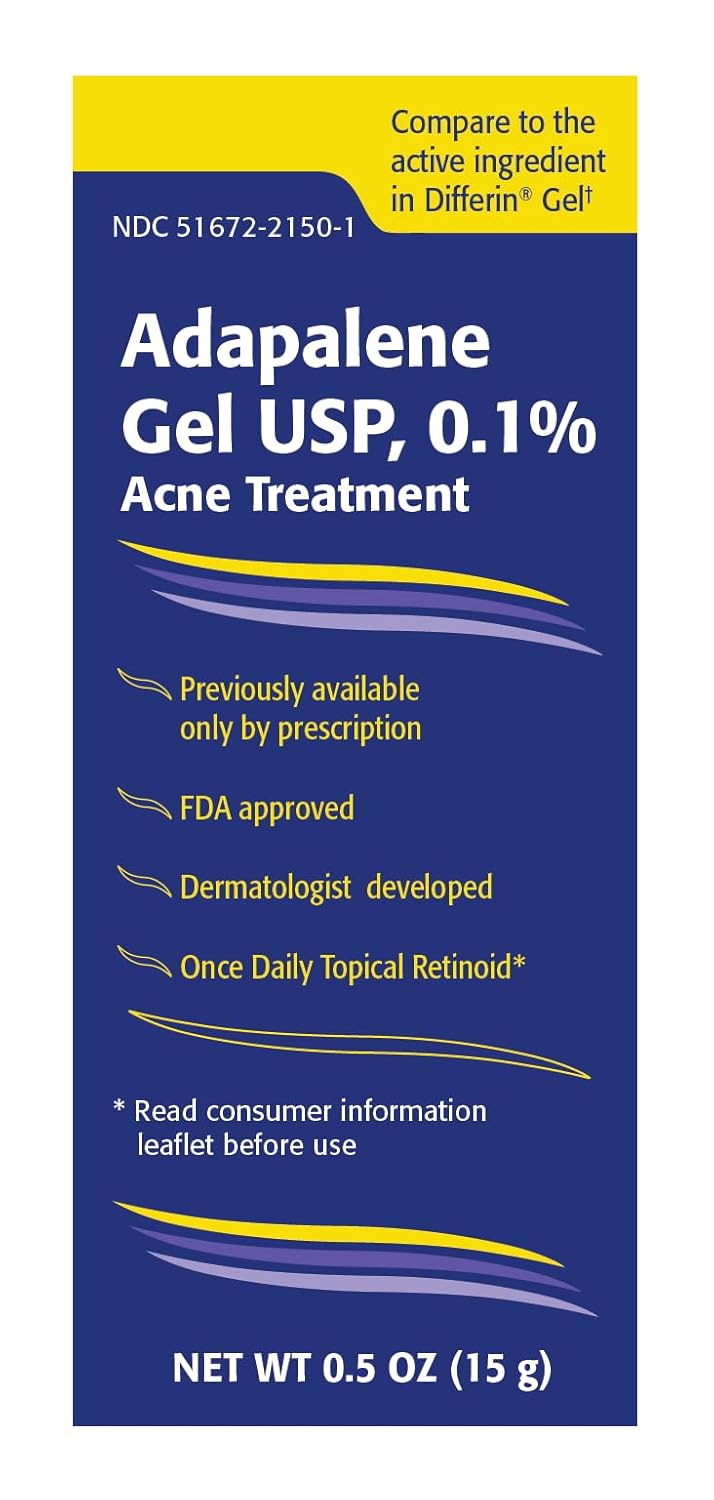 TARO Adapalene 0.1% USP Gel, Paraben Free, Retinoid Acne-Prone Facial Treatment for Sensitive Skin, Prescription Strength (0.5 Oz) - Image 2