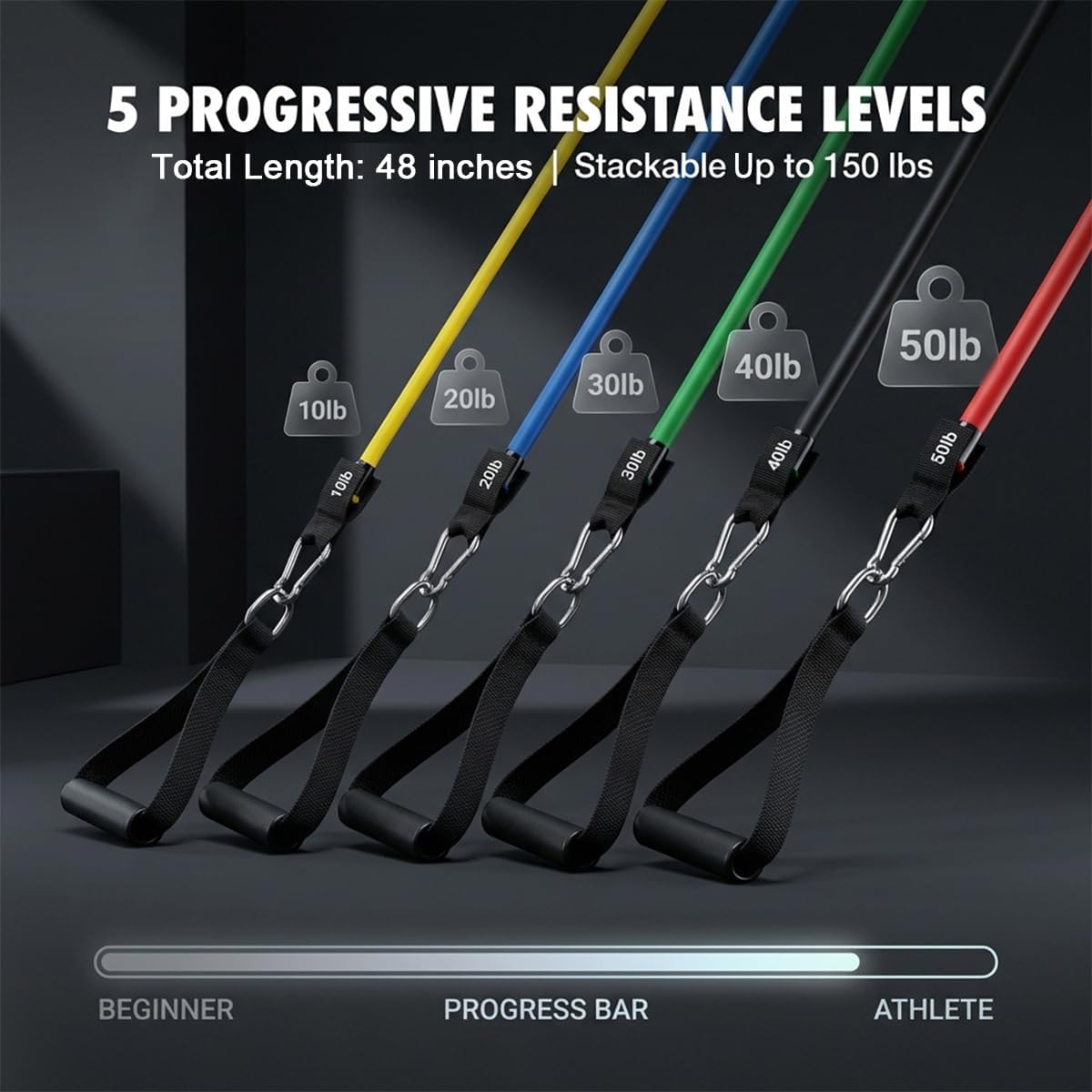 VEICK Resistance Bands, Exercise Bands, Workout Bands, Resistance Bands for Working Out with Handles for Men and Women, Exercising Bands for Fitness Weights Work Out at Home - Image 7