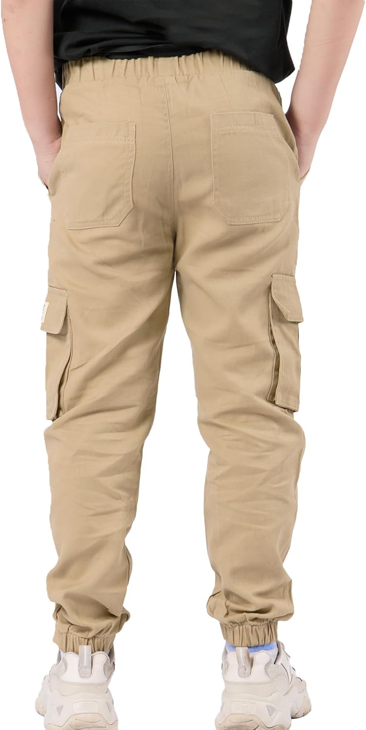 NATUST Boys Cargo Joggers Drawstring Jogging Pants Kids Elastic Waist Trousers 5-14 Years - Image 6