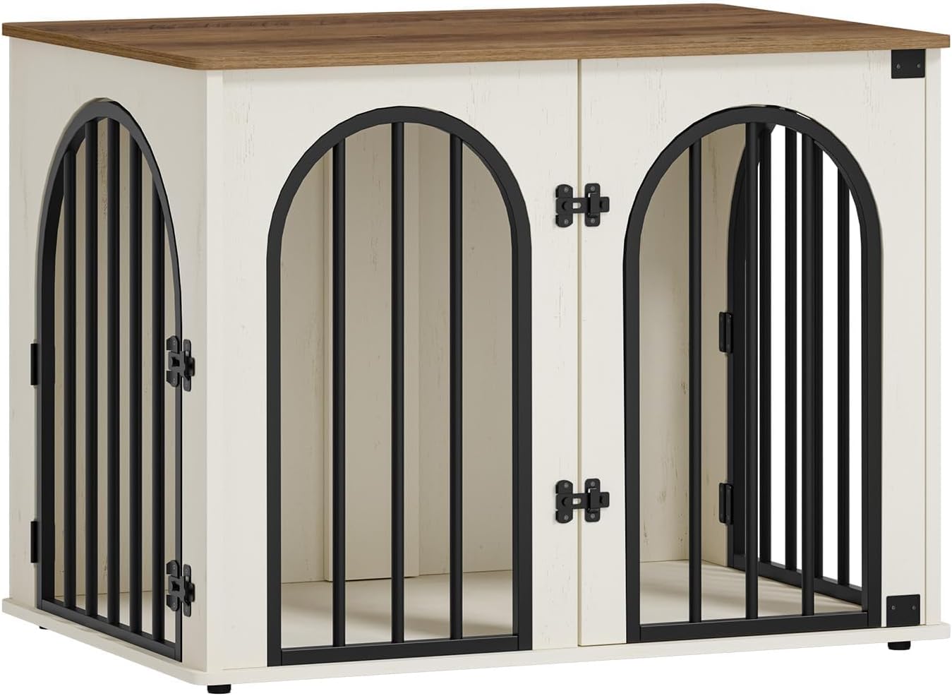 Hzuaneri 31.5'' Wooden Dog Crate Furniture, Indoor Dog Kennel Dogs Cage for Small/Medium Dogs, Heavy Duty Dog Crates Decorative Pet House End Side Table TV Stand, White Brown DFC85114B - Image 9