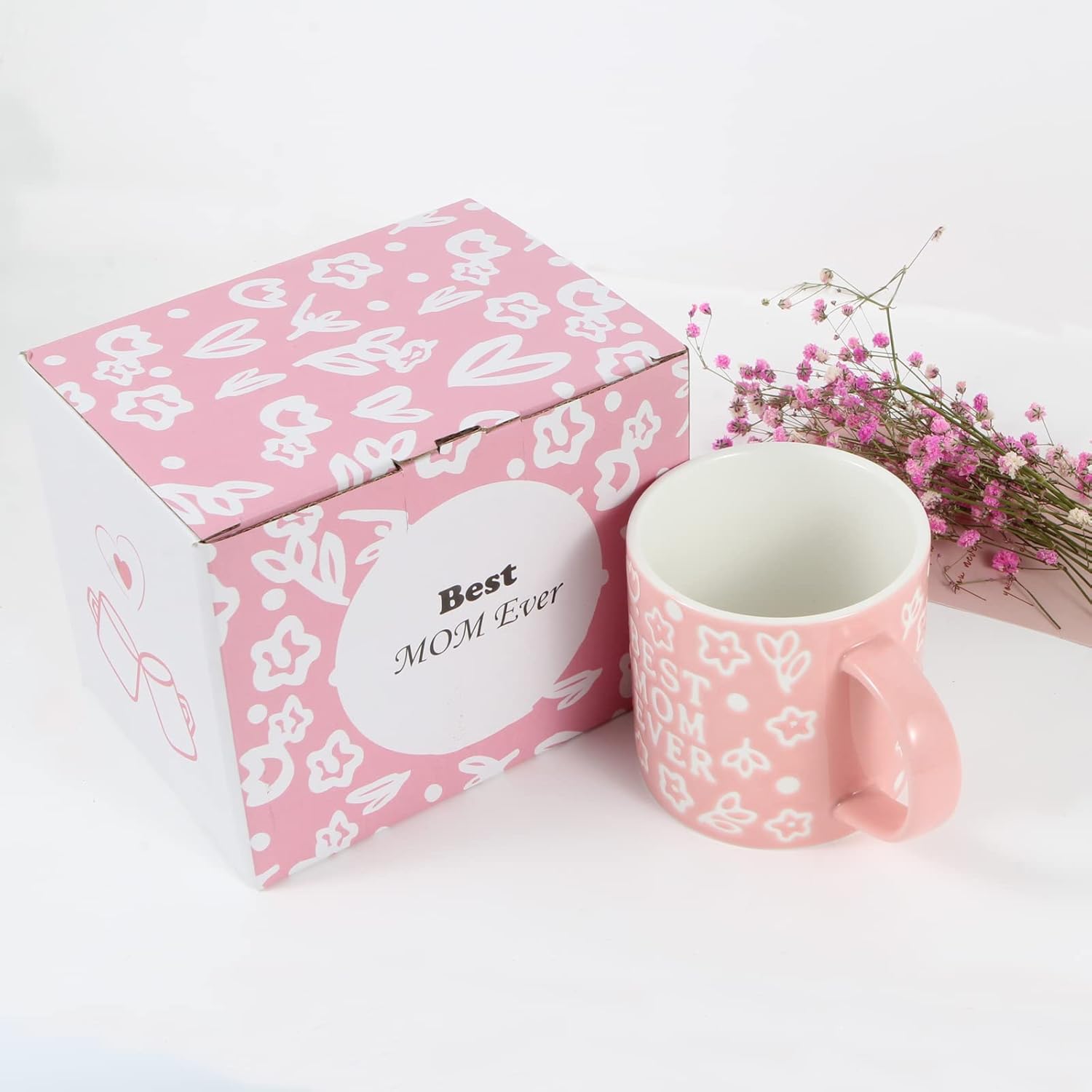 Tergi Mothers Day Gifts - Best Mom Ever Mug Gifts for Mom - Floral Embossed Pattern Ceramic Coffee Mug 13.5OZ - Image 7