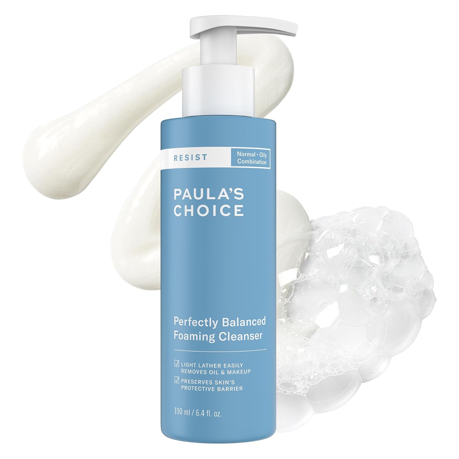 Paula's Choice RESIST Perfectly Balanced Foaming Facial Cleanser, Face Cleanser with Hyaluronic Acid & Aloe, Anti-Aging Face Wash, Large Pores & Oily Skin, Fragrance-Free
