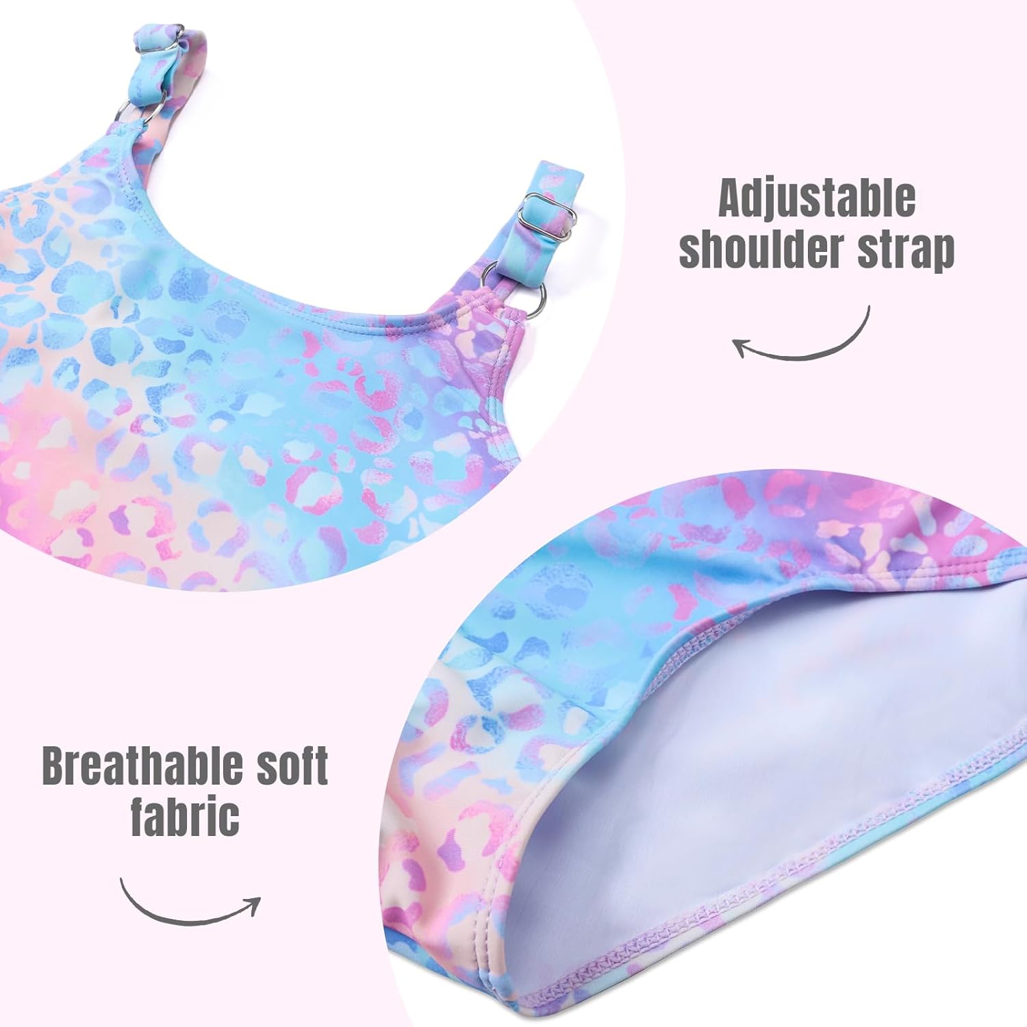 Girls One Piece Swimsuit Quick Dry Swimwear Swimming Beach Bathing Suit for 5-14 Years - Image 3