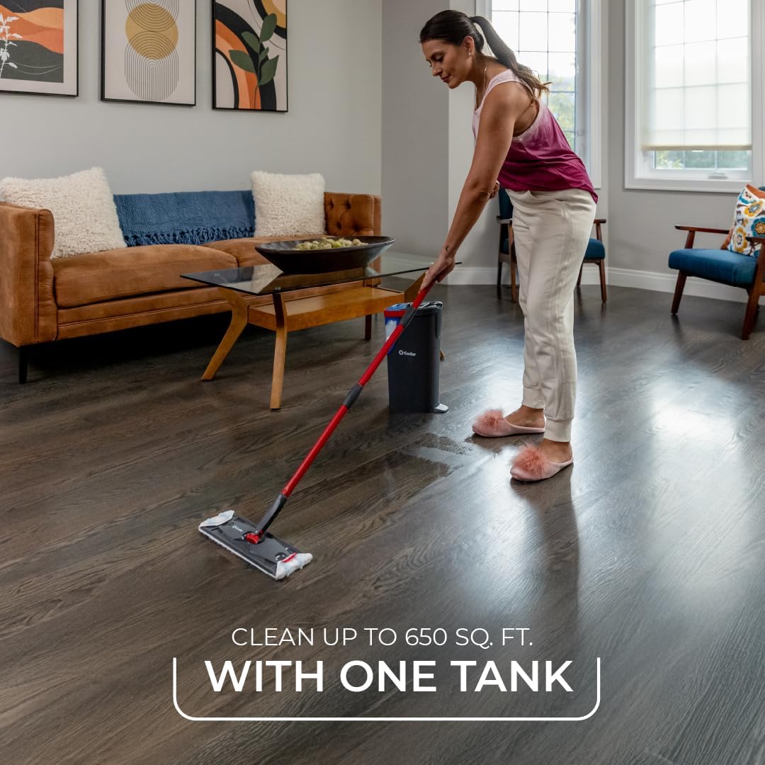 O-Cedar H2prO Flat Mop System | Quick Cleaning Tool | Clean with Water | Machine Washable Reusable Microfiber Mop Pad | Safe on Wood Floors, Vinyl, Tile, Baseboards, Walls - Image 6