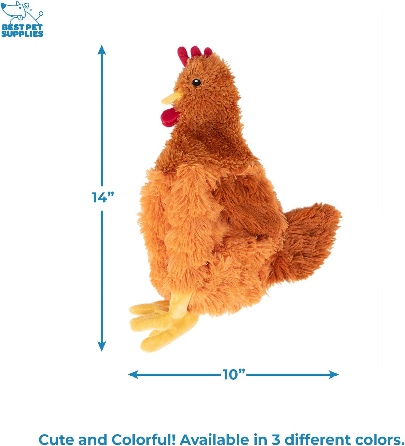 Best Pet Supplies Interactive Squeaky Dog Chew Toy, Ideal Dog Toys for Chewers, Small, Medium & Large Dogs, and Fetch Lovers - Crinkle Chicken (Brown), Large - Image 3