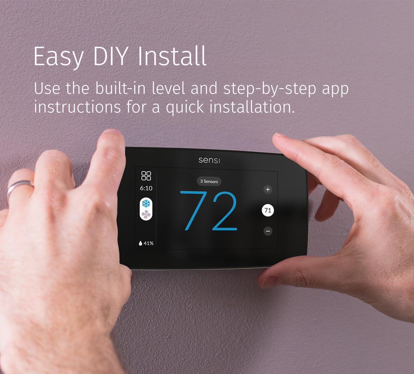 Sensi Touch 2 Smart Thermostat with Touchscreen Color Display, 100 Years of Expertise, Programmable, Wi-Fi, Data Privacy, Easy DIY, Works with Alexa, Energy Star Certified, ST76, C-Wire Required - Image 9