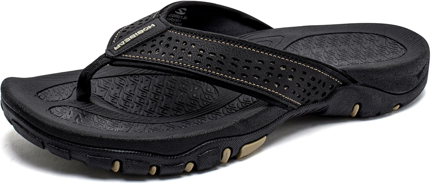 KIIU Mens Thong Sandals Indoor and Outdoor Beach Flip Flop