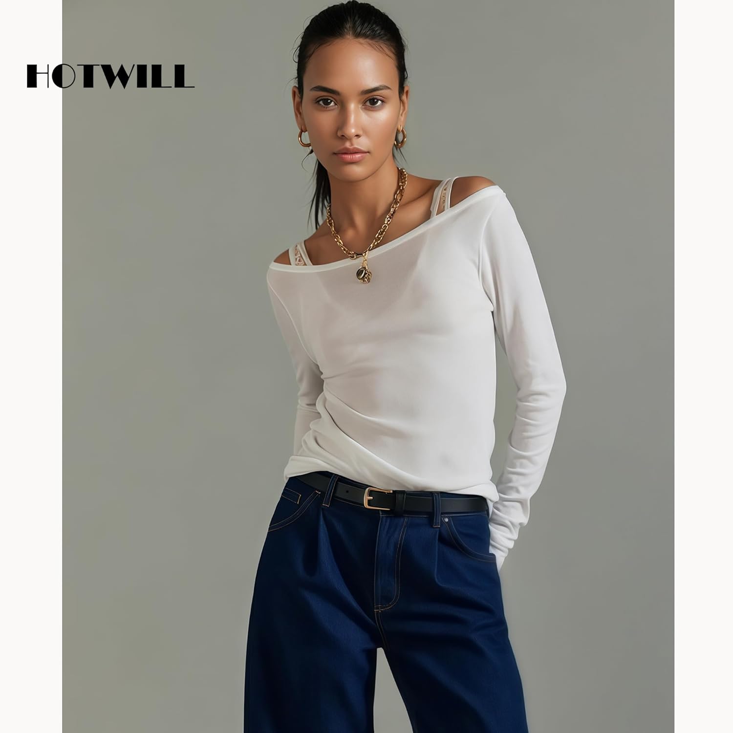 HOTWILL 4 Pack Women Skinny Belts for Jeans Dress Thin Waist Belt for Ladies with Gold Buckle 0.55" Width - Image 4