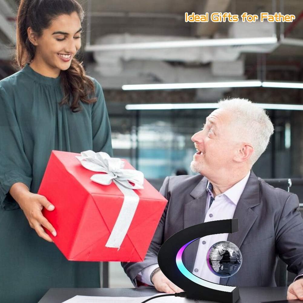 MOKOQI Magnetic Levitating Globe with LED Light, Cool Tech Gift for Men Father Boys and Girls , Birthday Gifts for Kids, Floating Globes World Desk Gadget Decor in Office Home/Display Frame Stand - Image 4