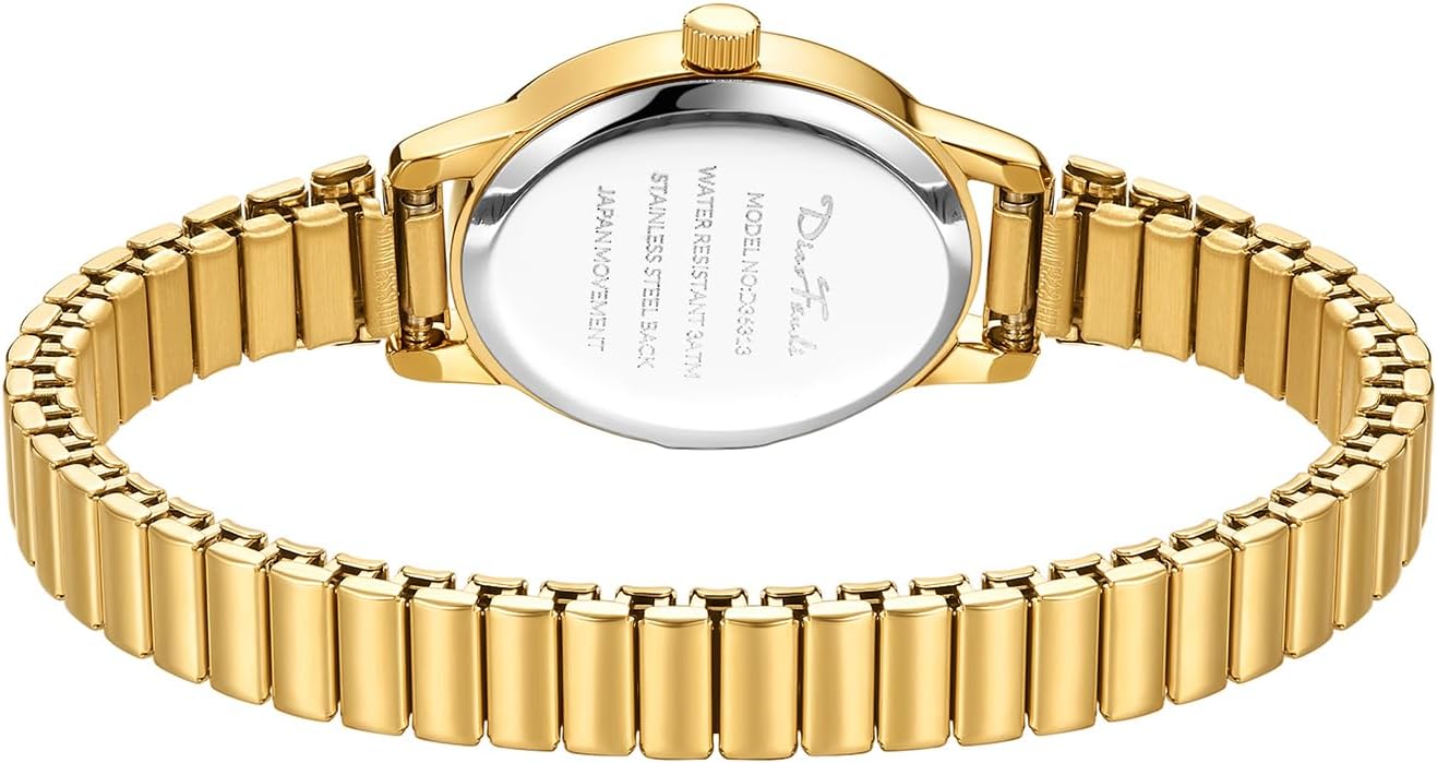 Diaofendi 3 Sizes (S/M/L) Small Gold Watches for Women - Fit 5"-8" Expansion Band, Valentine's Day Gifts for Mom Wife, Easy Read Ladies Quartz Watch, Water Resistant - Image 4