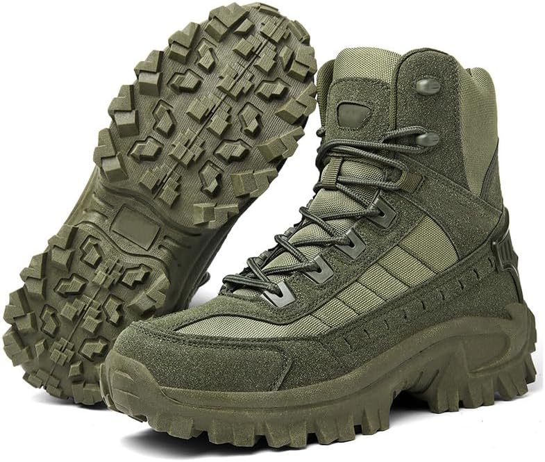 Men’s Lightweight Tactical Hiking & Work Boots with Side Zipper – Waterproof PU Outdoor Walking Boots with Traction Outsole - Image 4