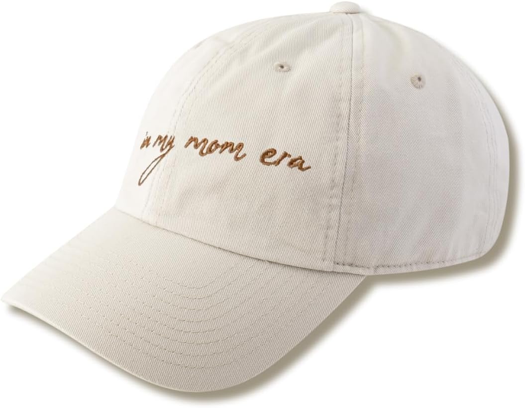 in My Mom Era Hat - Beige Baseball Cap for Moms, High Ponytail Hole, Minimalist Design, Mothers & New Mom Gifts - Image 2