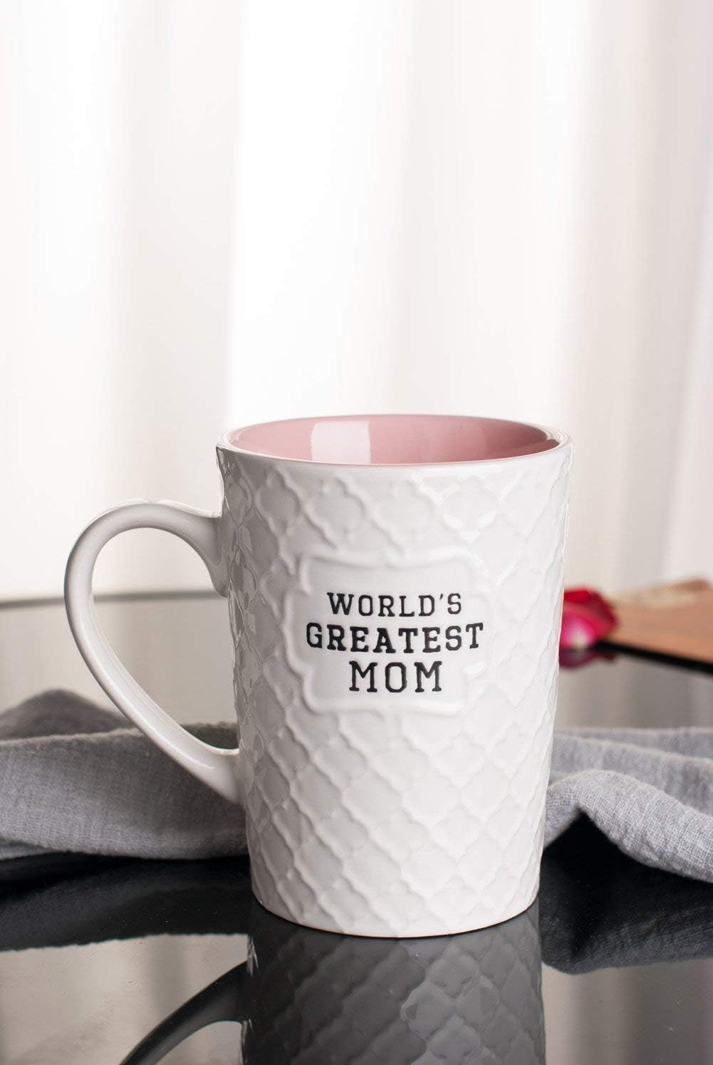 Ynsfree-World's Greatest Mom-16 OZ Coffee And Tea Cups-For mom,lady, wife,Valentine's Day or Anniversary - Birthday Gift Ceramic Office Fun Gifts Deal With White Cute Mugs-Funny Mom Mug - Image 4