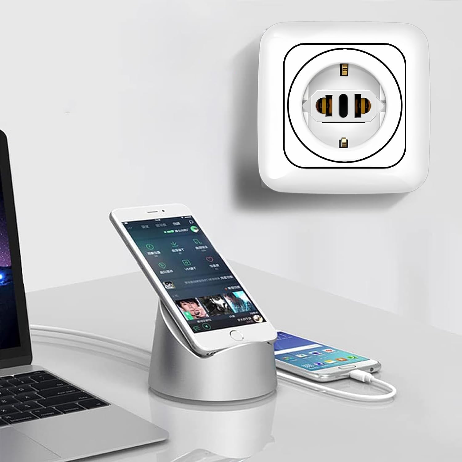 US to Europe Plug Adapter - European Travel Plug Adapter,Type C Wall Plug Power Converter for Europe,White,8 Pack - Image 5