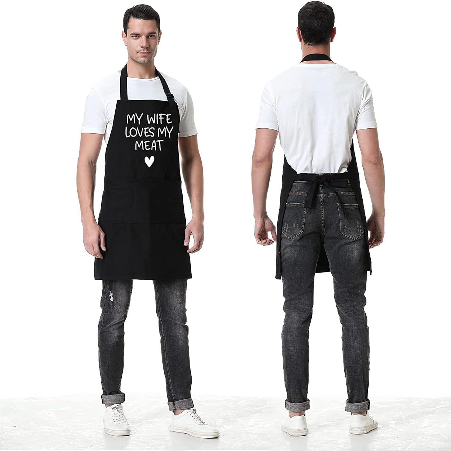 Fairy's Gift Funny Husband Apron, Men's Anniversary, Fathers Day, Cool Birthday Gifts for Him Husband, Gifts from Wife, Manly Presents for Men, Grilling Kitchen Aprons w/Pockets for Cooking Hubby Him - Image 6