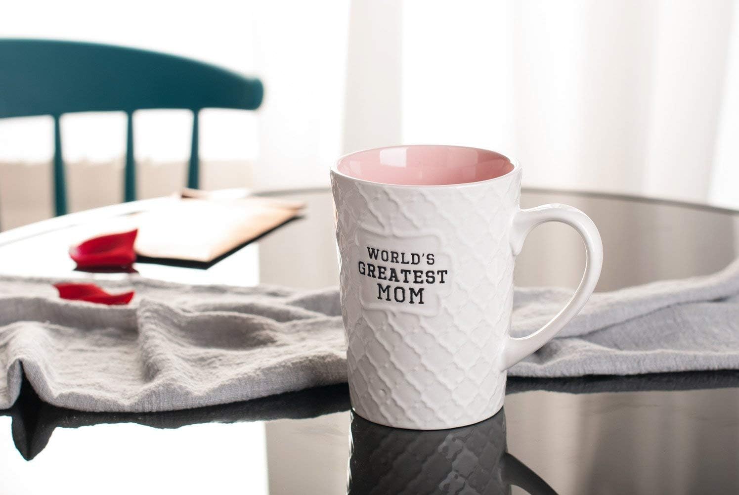 Ynsfree-World's Greatest Mom-16 OZ Coffee And Tea Cups-For mom,lady, wife,Valentine's Day or Anniversary - Birthday Gift Ceramic Office Fun Gifts Deal With White Cute Mugs-Funny Mom Mug - Image 3