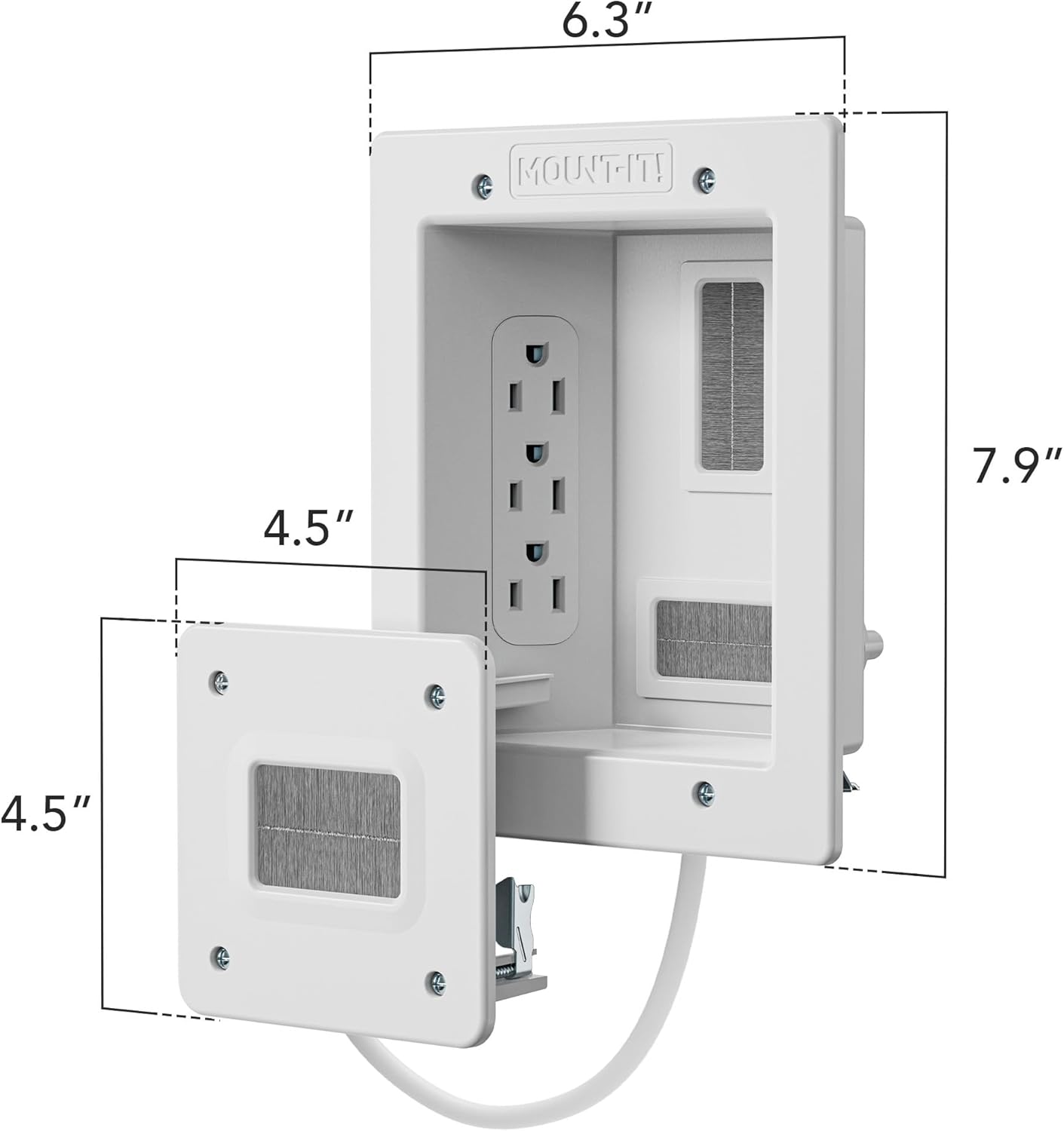 Mount-It! in-Wall TV Cable Concealer Kit with Recessed Power – Triple Outlet, 9ft Cord, and Hand Saw – Easy, Safe Cable Management for Organized TV and Home Theater Setups - Image 8