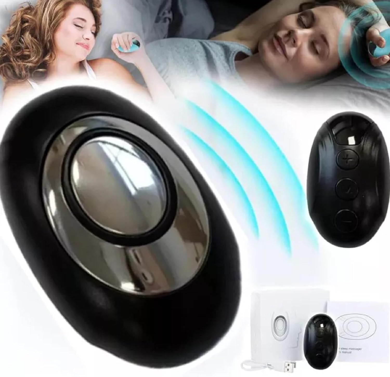 Neurocontrol Dispositivo para Ansiedad, Sleep Aid Device for Improved Mood and Focus Attention, Hand Held Nighttime, Easy to Carry (Black, 1Pcs)