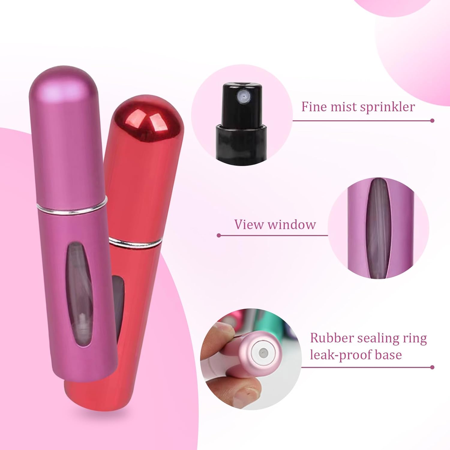 12 PCS Travel Refillable Perfume Atomizer Bottles,5ml Mini Portable Spray Bottles for Travel Accessories,Multicolor Perfume Containers - Image 6