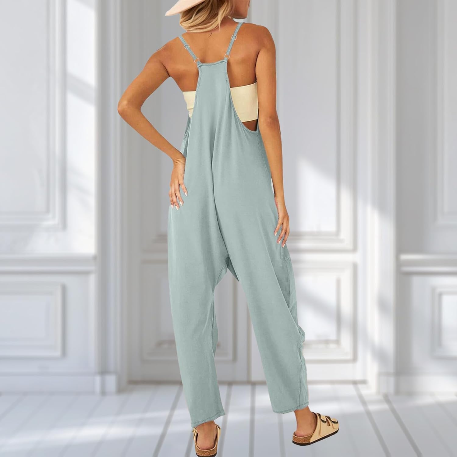 UNIANKIYA One Piece Jumpsuits for Women Casual Overalls Summer Rompers Trendy Jumpers Beach Vacation Outfits Travel Clothes - Image 5