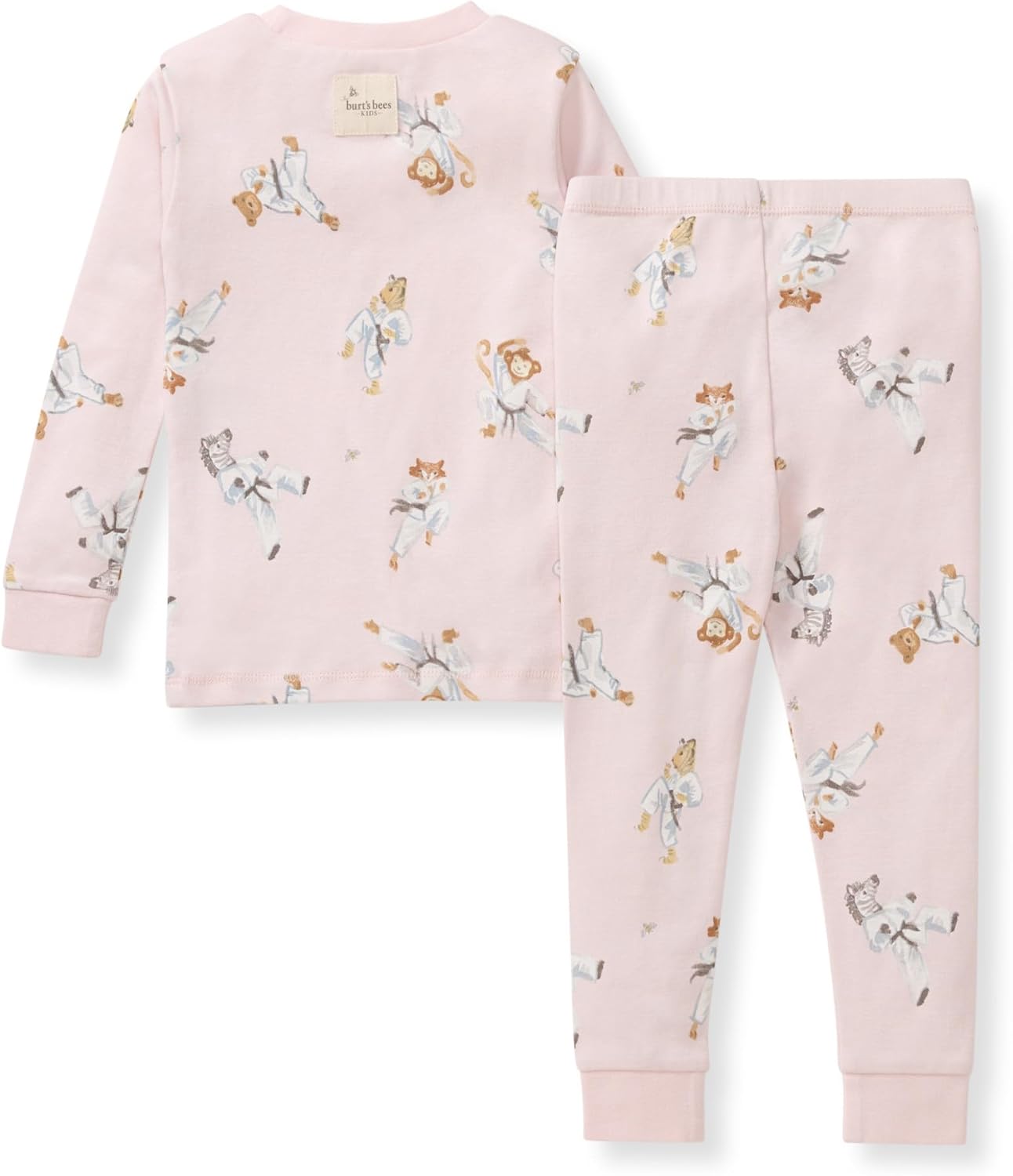 Burt's Bees Baby Girls' Pajamas, 2-Piece Long Sleeve Tee and Pants Organic Cotton PJ Set - Image 2