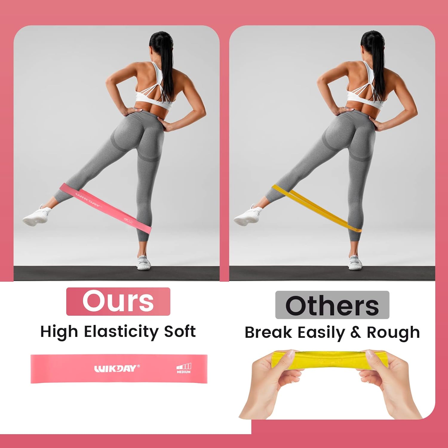 WIKDAY Resistance Bands for Working Out Exercise Loop Bands Workout Bands Set for Men Women Body Stretching, Crossfit Training, Home Workout, Physical Therapy, Booty Legs, Set of 5 - Image 5