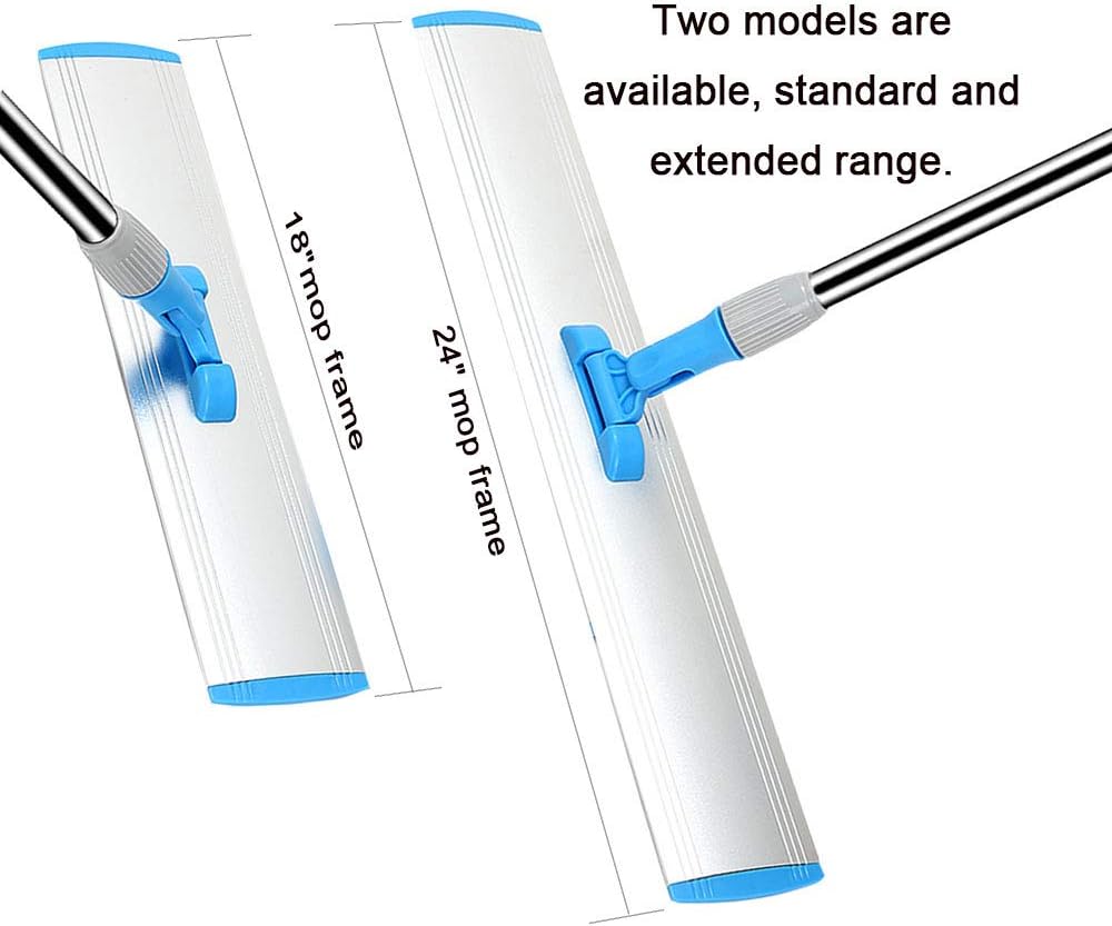 Microfiber Wet Mops 24 in Heavy Duty Flat Floor Mop Adjustable Handle with 4 Washable Mop Clothes - Image 3