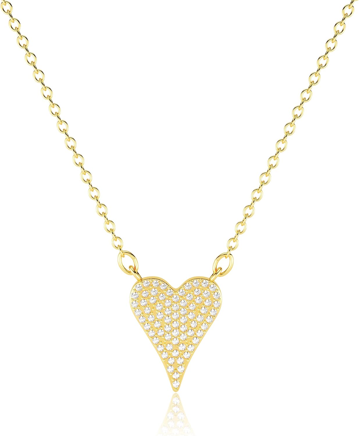 Freekiss Gold Pendant Necklace for Women, Dainty Diamond Necklaces for Women Simple 14K Gold Plated Paperclip Choker Necklaces Cute Minimalist Open Oval Necklaces Gold Jewelry for Women Gifts - Image 7