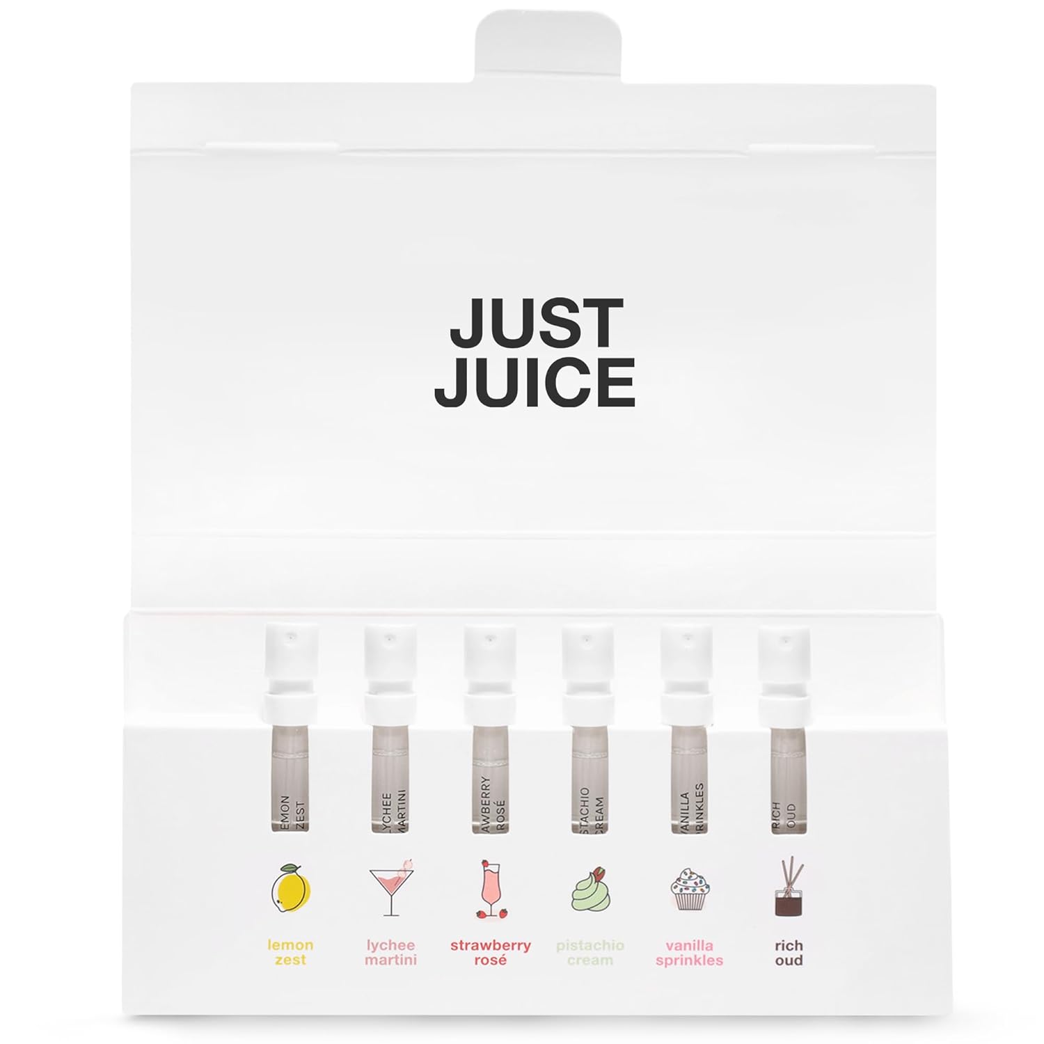 Just Juice Discovery Set - Mini Perfumes for Women and Men - Fruity, Floral, Gourmand Men's and Women's Fragrances - Travel Perfume Set - 6 pc - Image 5