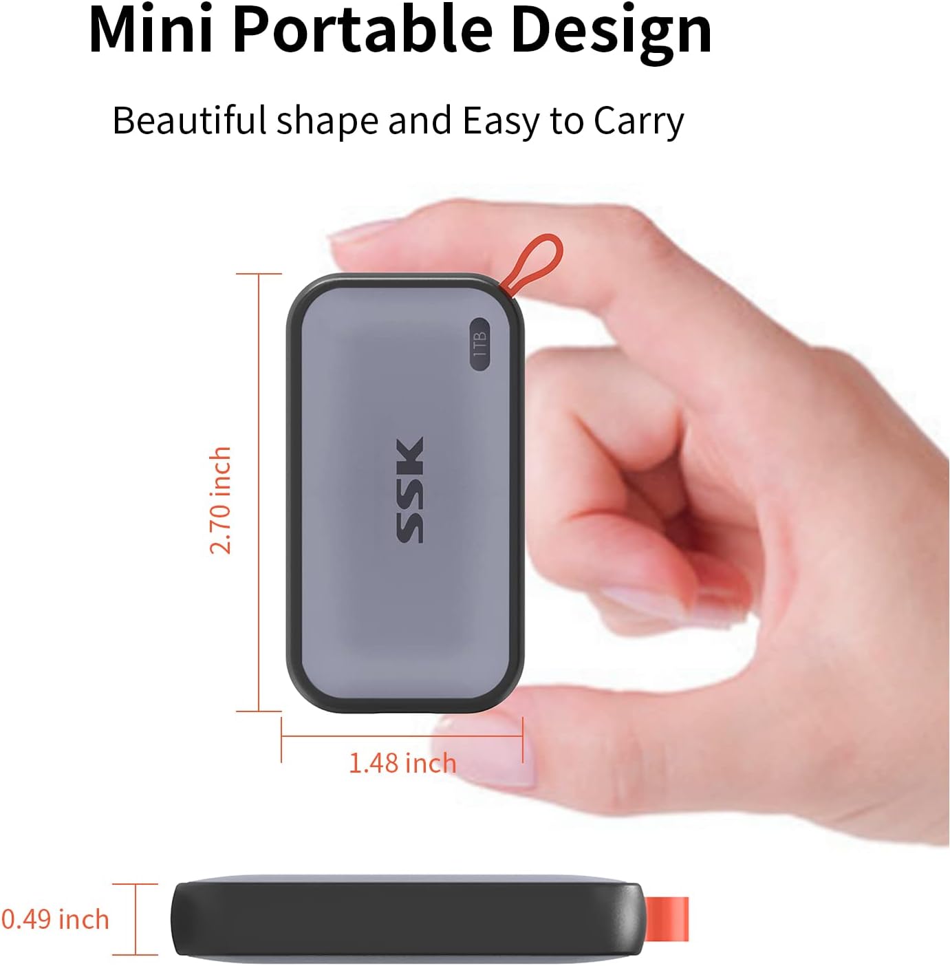 SSK Portable SSD 1TB External Solid State Drives, up to 1050MB/s USB C SSD External Hard Drive USB 3.2 Gen2 for iPhone 15/Pro, Windows, Mac, Android Phones and Tablets - Image 5