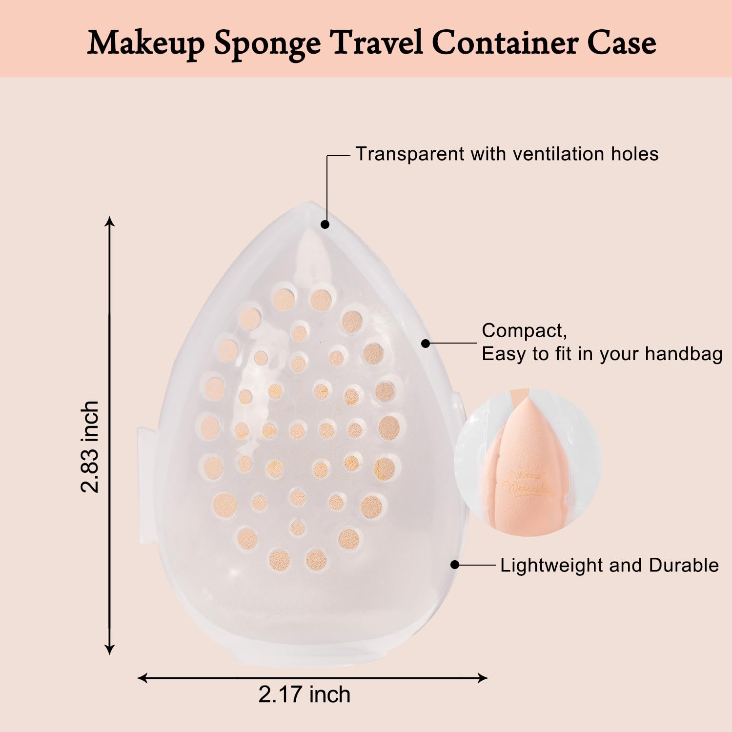 Real Perfection Makeup Sponge Set Blender Sponges, Latex-Free Beauty Makeup Sponges 7 pcs with 1 Travel Container Case for Blending Foundation Liquid Cream and Powder (Beige) - Image 4